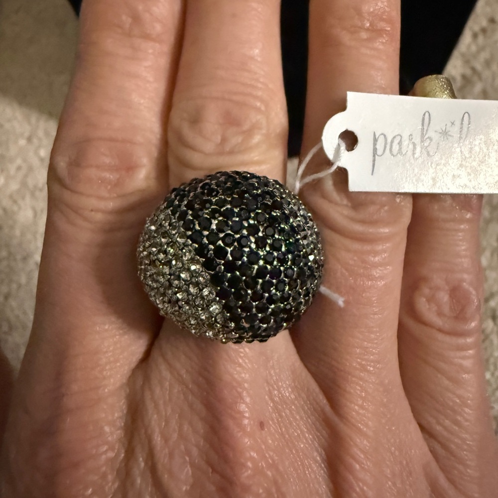 Park Lane Black and Gold Pave Ring